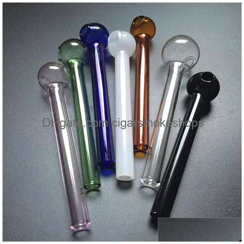 high quality glass oil burner wholesale pyrex oil burner pipe with 7 colors thick oil burner pipe 