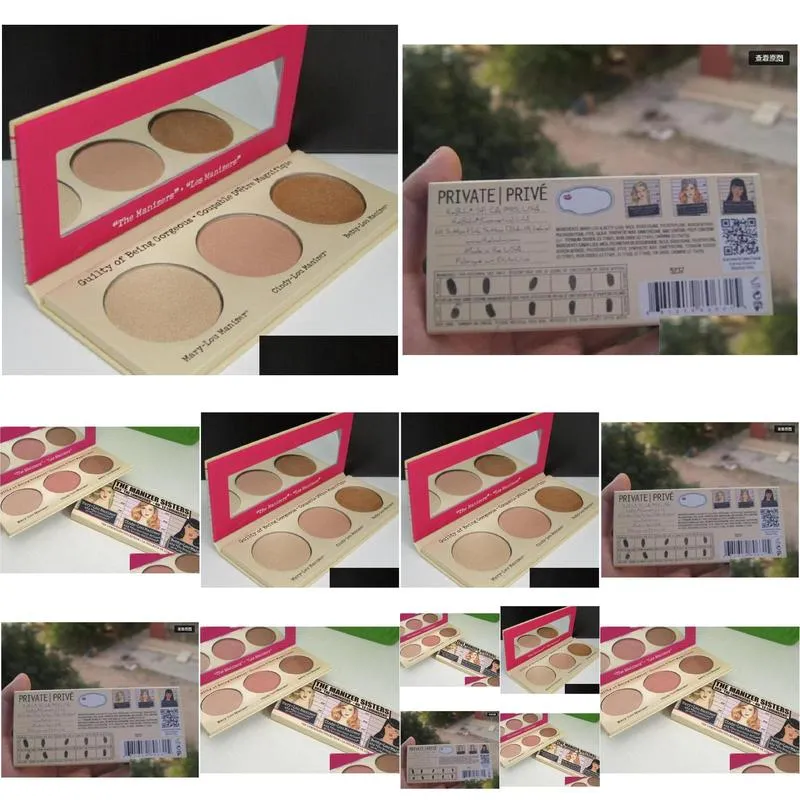 new hot makeup the manizer sisters highlighter 3 color bronzers highlighters palette