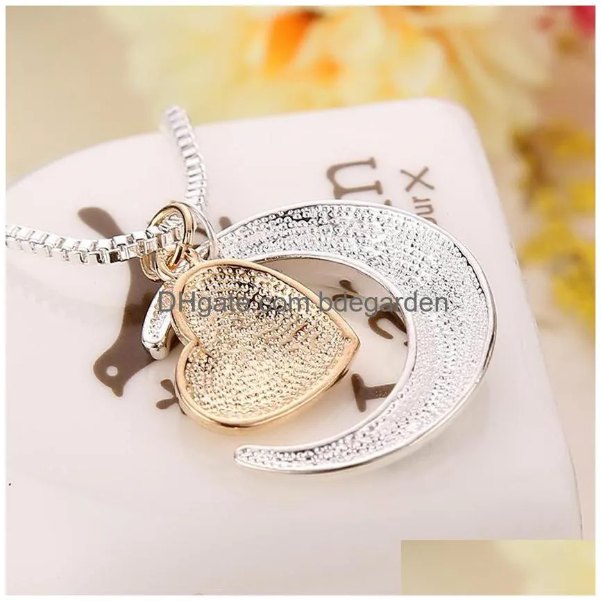 i love you to the moon and back mom pendant necklace mother day gift wholesale fashion jewelry n113