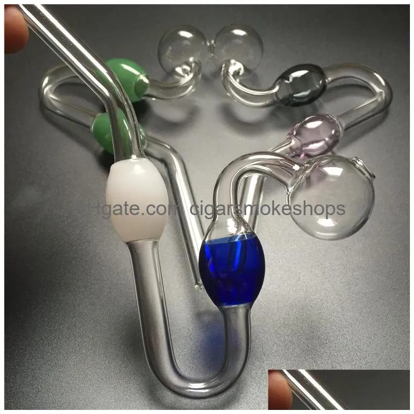 new colorful curve glass oil burner water bong pipes with thick pyrex glass snakelike u shape oil burner bongs smoking hand pipes