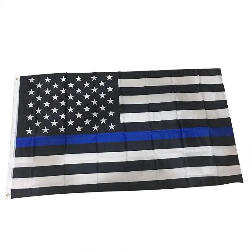 90x150cm blueline usa police flags 3x5 foot thin blue line usa flag black white and blue american flag with brass grommets dbc bh2686