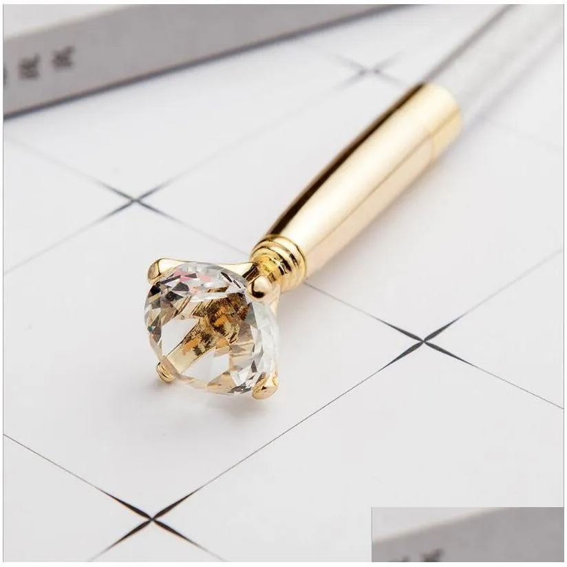 pen gift ballpoint pens durable ballpoint pens big diamond metal pen crystal pen creative school office stationery writing supplies