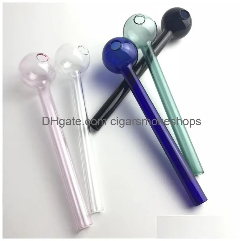 5.5 inch xxl glass oil burner pipe with 30mm big bowl clear pink blue green black cheap colorful thick pyrex tube pipes