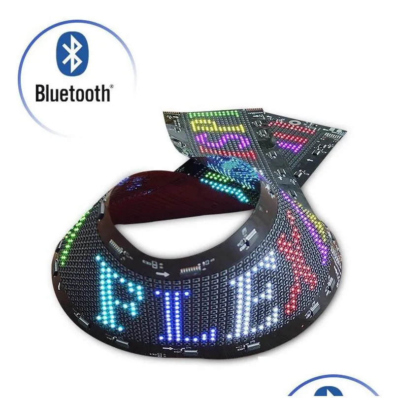 modules 1 meter usb bluetooth rgb programmable flexible 16x192 pixel led module display matrix sign board android ios application
