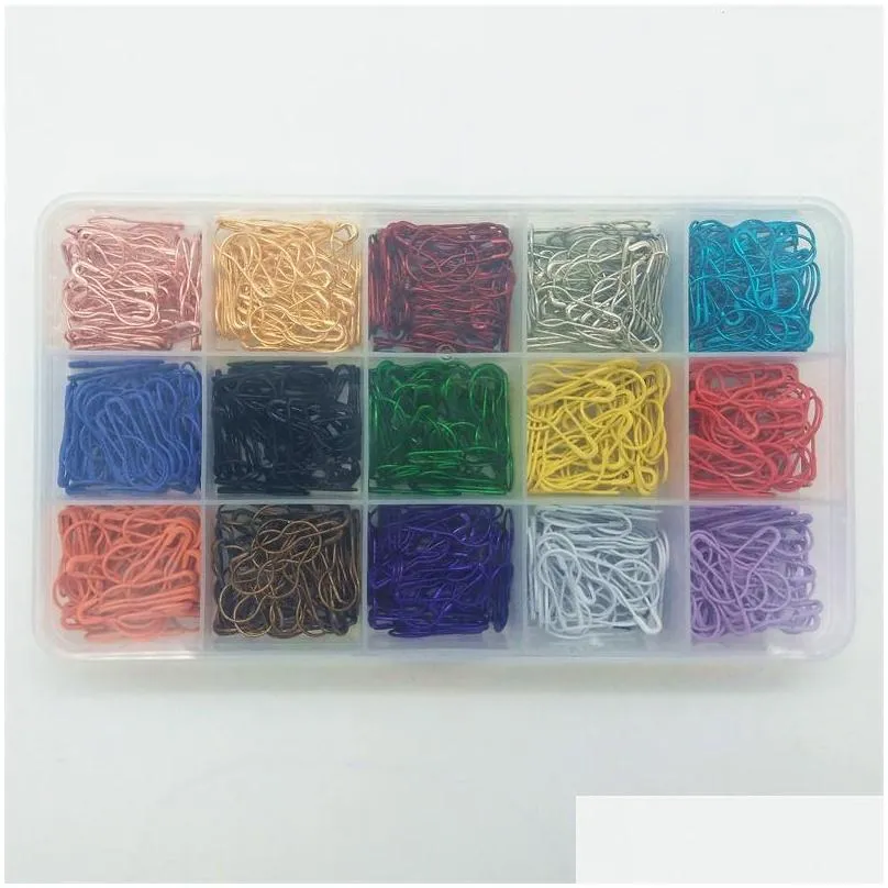 600 pieces 20 colors assorted bulb safety pins pear shaped pins calabash pin knitting stitch markers sewing making with storage box 198