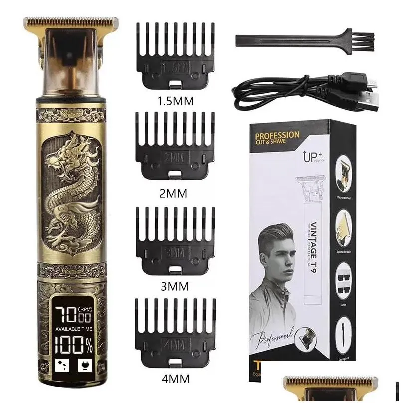 hair clipper electric razor men steel head shaver hair trimmer gold with usb styling tools