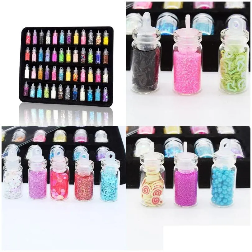 sequins nail beauty accessorie diy glass beads flash powder 48 colors women manicure ornaments new pattern 6zs j2