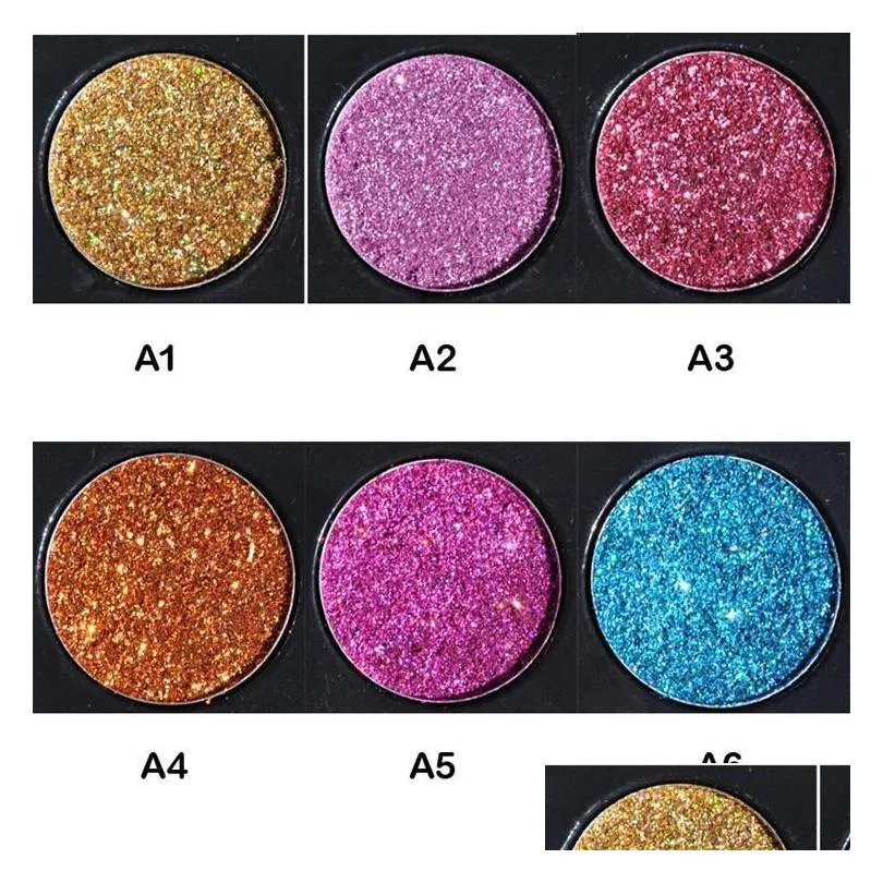 new handaiyan brand makeup 6 colors waterproof glitter metallic shimmer eyeshadow palette shiny eye shadow diamond pigment powder