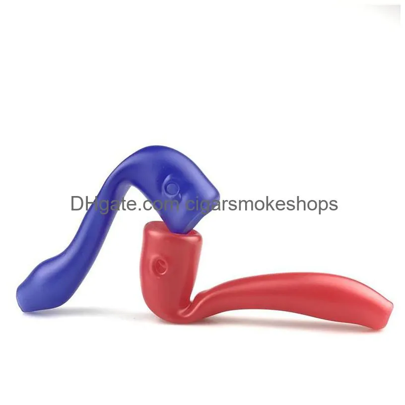 new 3.5 inch glass smoking pipes with thick pyrex colorful glass spoon pipe bubbler blue red tobacco hand pips for smoke