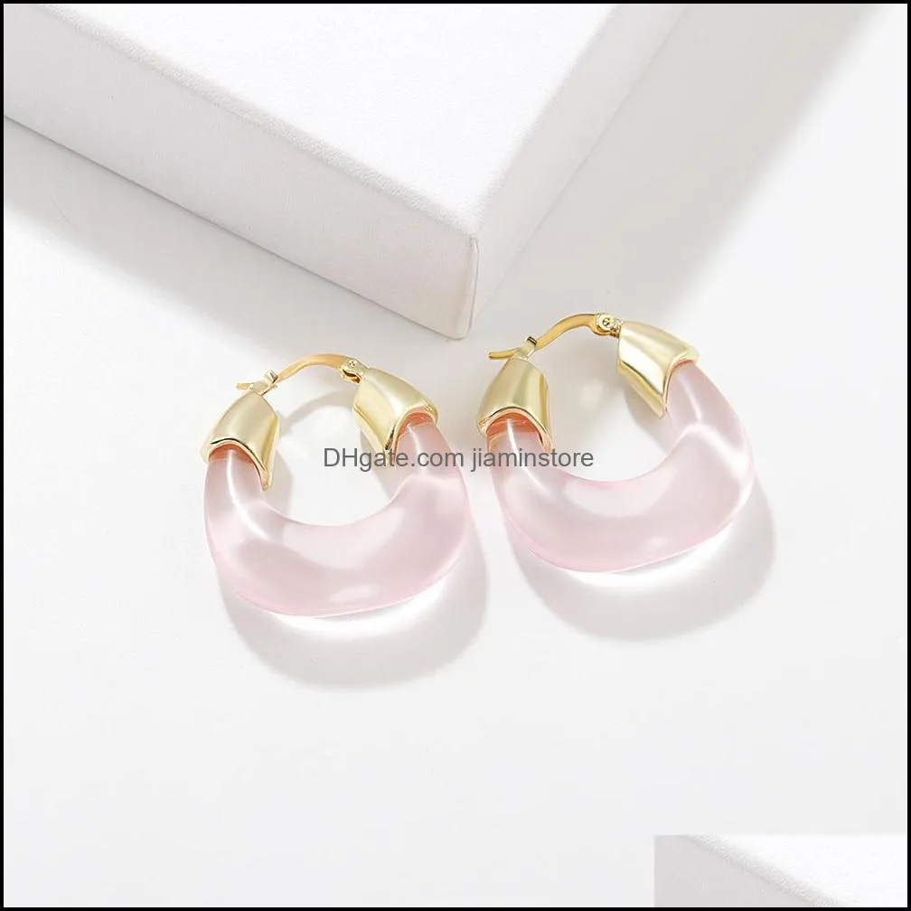 resin acrylic gold charms clip earrings for woman fashion korean exaggeration big earrings jewelry gift