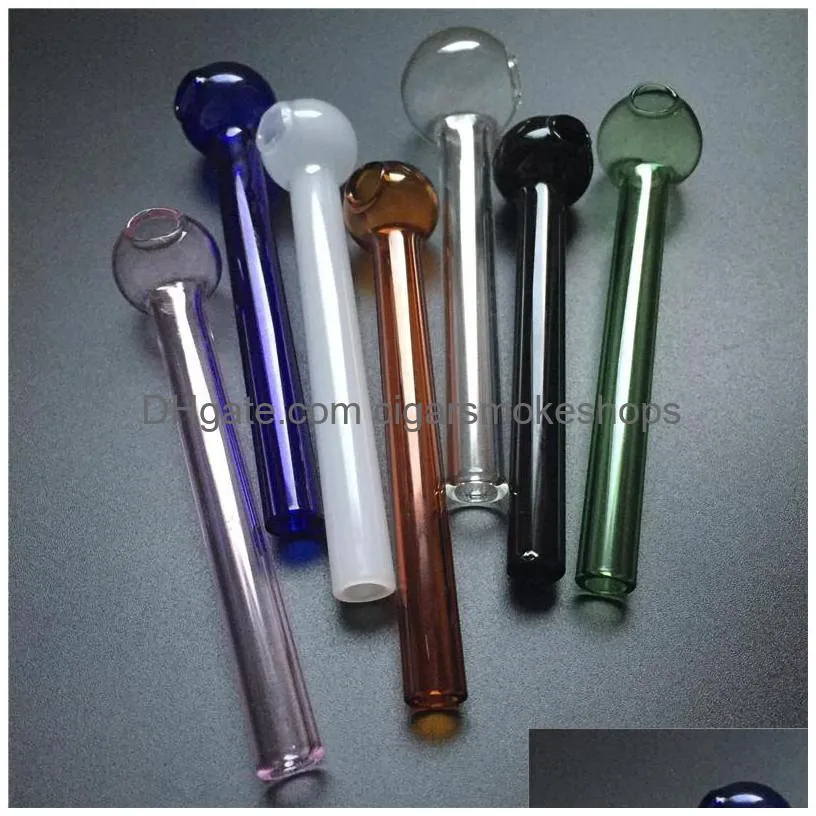 high quality glass oil burner wholesale pyrex oil burner pipe with 7 colors thick oil burner pipe 