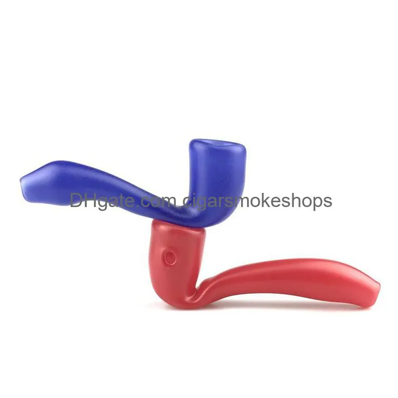 new 3.5 inch glass smoking pipes with thick pyrex colorful glass spoon pipe bubbler blue red tobacco hand pips for smoke