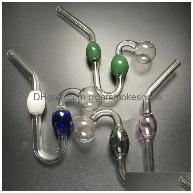 new colorful curve glass oil burner water bong pipes with thick pyrex glass snakelike u shape oil burner bongs smoking hand pipes