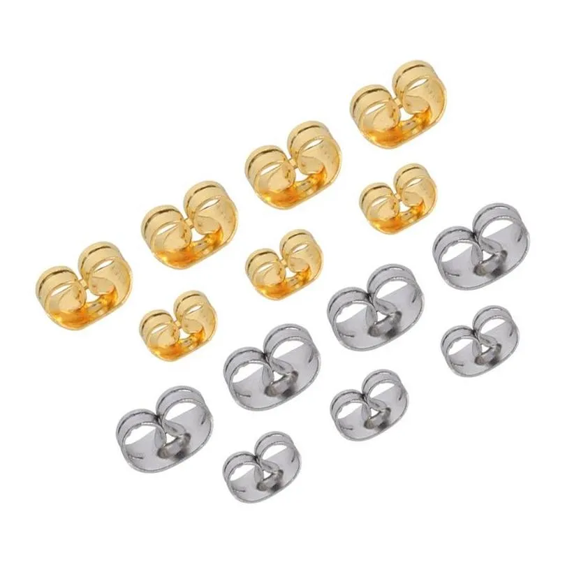 100pcs/lot stainless steel earrings back stopper ear stud butterfly earring for diy studs pin caps jewelry making 1929 q2