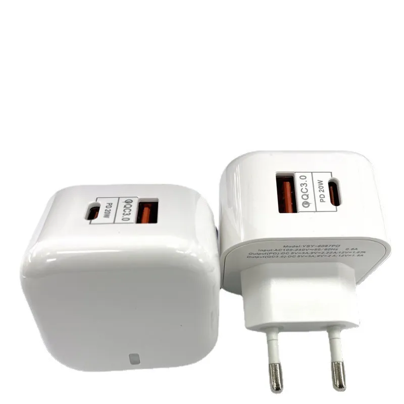 With Box Package 20W phone Chargers Quick Charge Type C PD Fast Charging For iPhone EU US UK AU Plug USB  With QC3.0