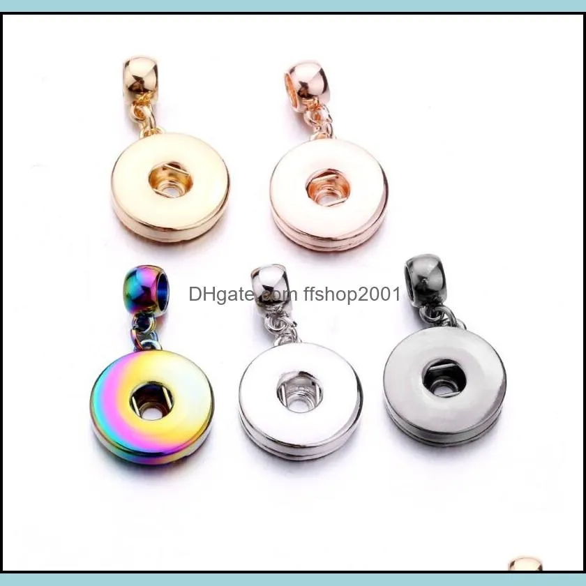 lots styles snap button jewelry dazzle color plating pendant fit 18mm snaps buttons necklace for women men noosa p0037