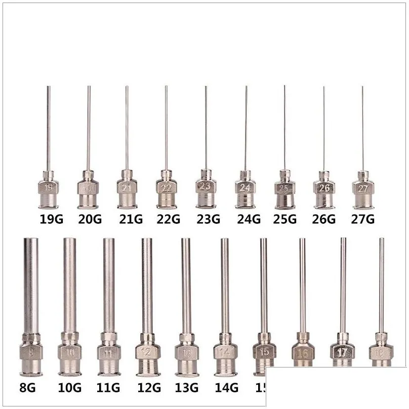 12pcs glue gun blunt needle 1inch stainless steel dispensing needle 8g30g total length 37mm