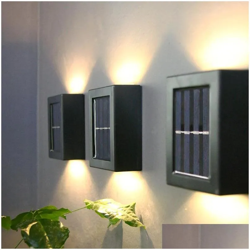 solar lamps led light outdoor fence deck lights waterproof automatic decorative wall for garden patio stairs yard