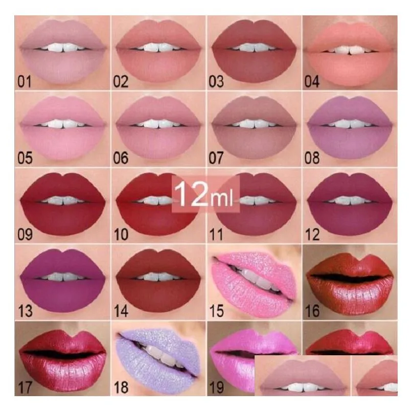 cmaadu brand 20 colors lip makeup lipgloss matte lip gloss liquid lipstick waterproof y red metallic lip tint special outlook 20pcs