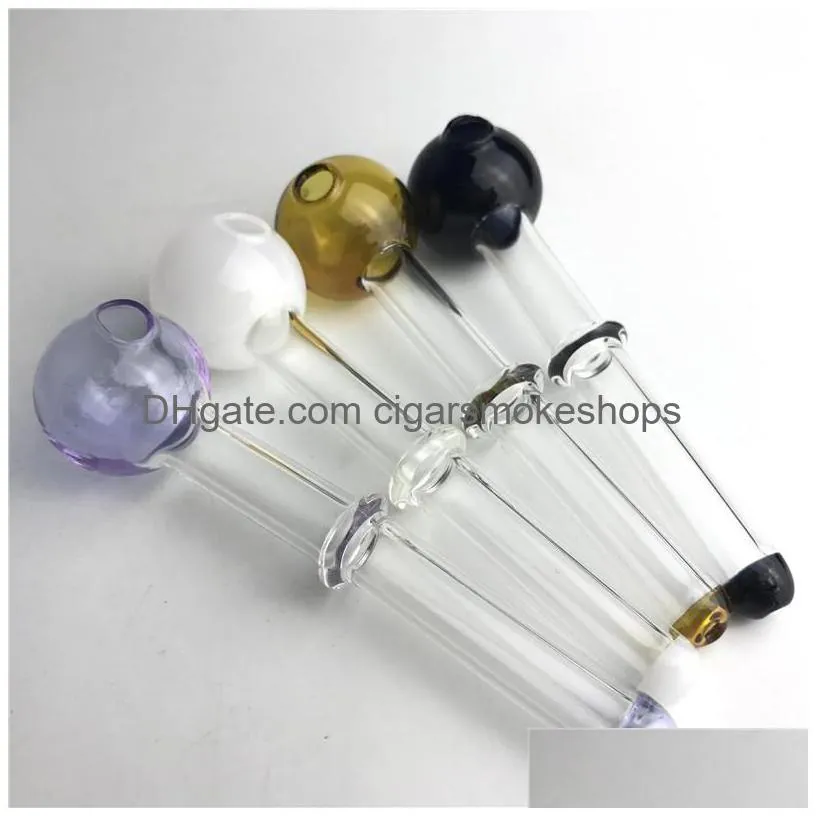 4.8 inch xl glass oil burner pipe with big bowls colorful thick pyrex cheap hand pipes for smoking