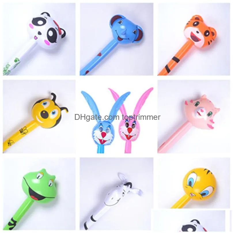 120cm cartoon inflatable balloon animal long inflatable hammer no wounding kids giraffe stick toy baby children toys random style