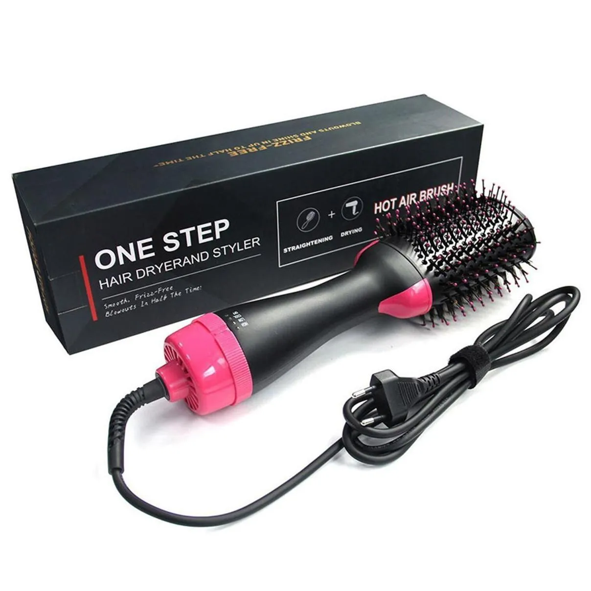onestep volume adjustment hair dryer salon air paddle styling brush negative ion generator electric straight curling iron