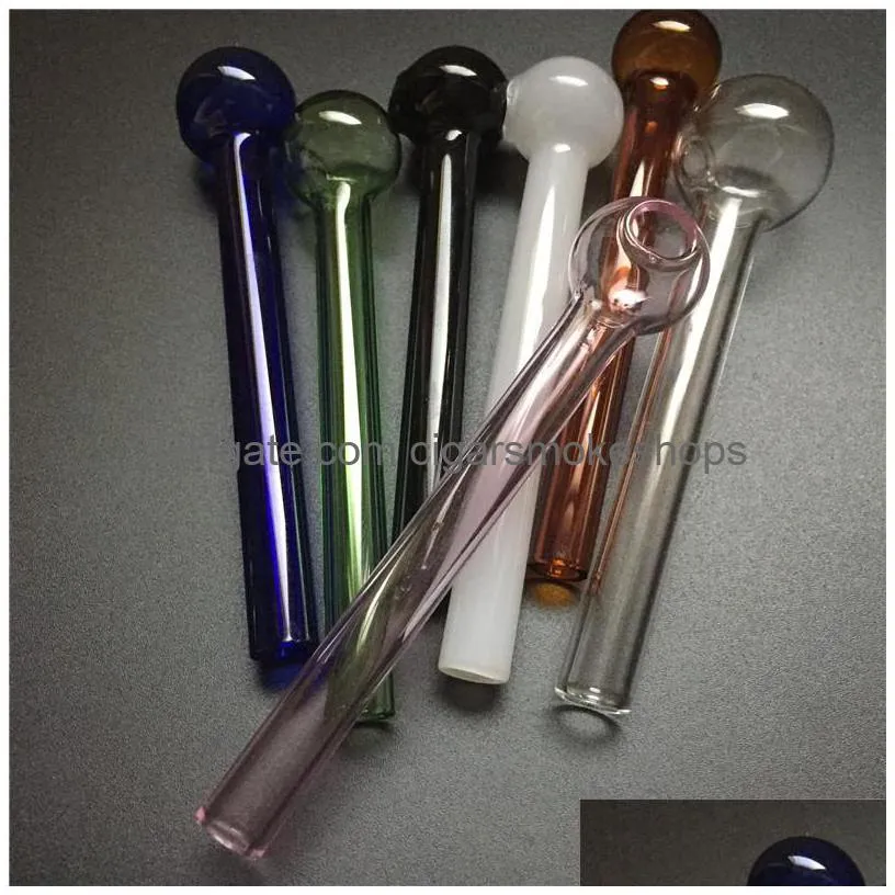 high quality glass oil burner wholesale pyrex oil burner pipe with 7 colors thick oil burner pipe 