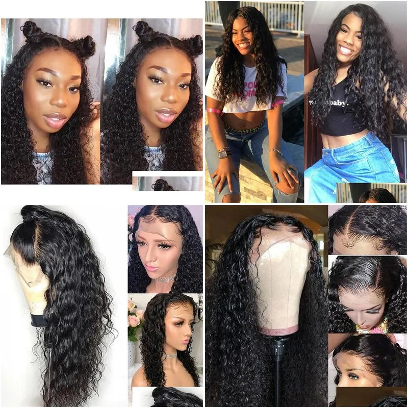 brazilian human hair wigs water wave lace frontal wig