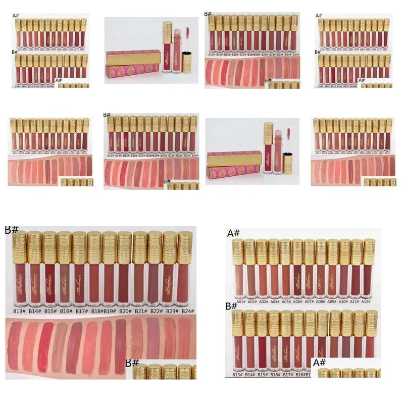 24 pcs makeup new hot makeup matte liquid lipstick lipgloss 24different colors