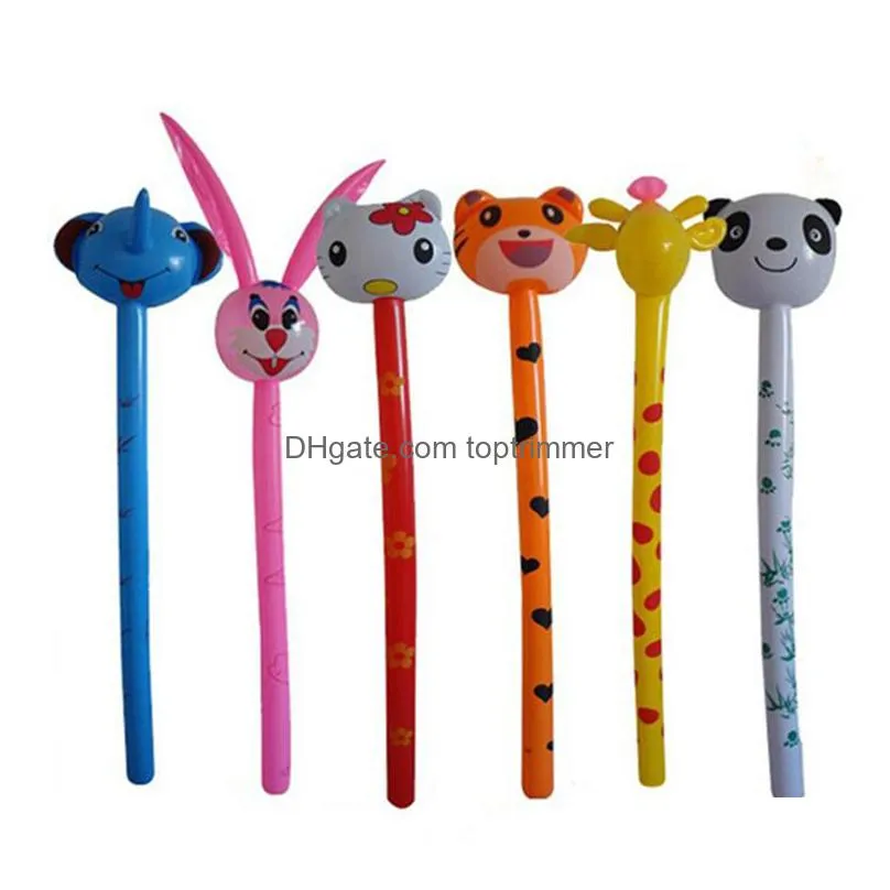 120cm cartoon inflatable balloon animal long inflatable hammer no wounding kids giraffe stick toy baby children toys random style