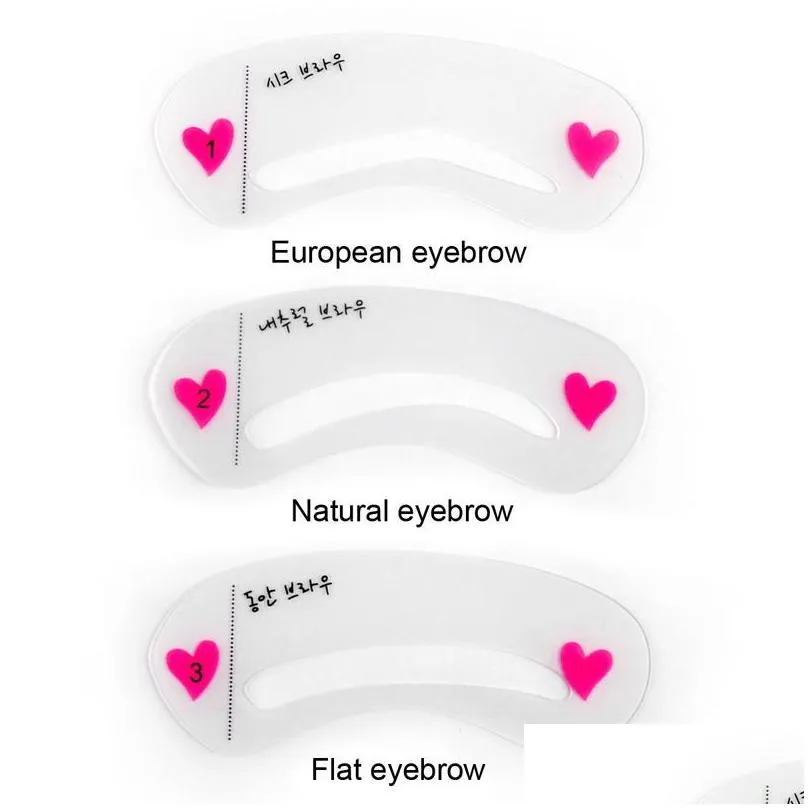 3pcs/set eyebrow stencils 3types reusable eyebrow drawing guide card brow template diy eyebrow stencils make up tools 2805042