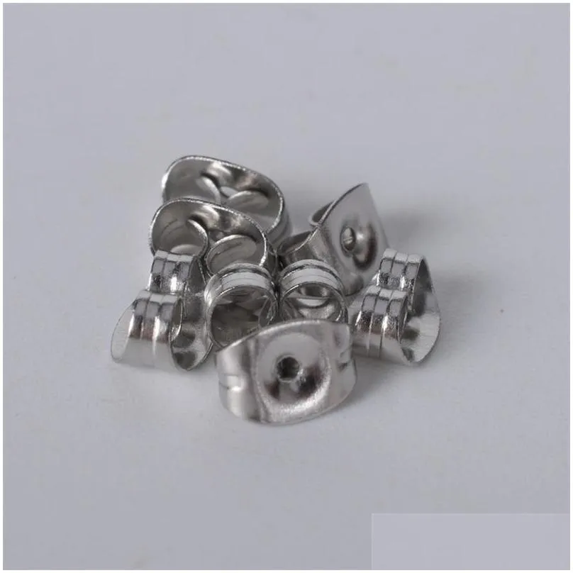 100pcs/lot stainless steel earrings back stopper ear stud butterfly earring for diy studs pin caps jewelry making 1929 q2