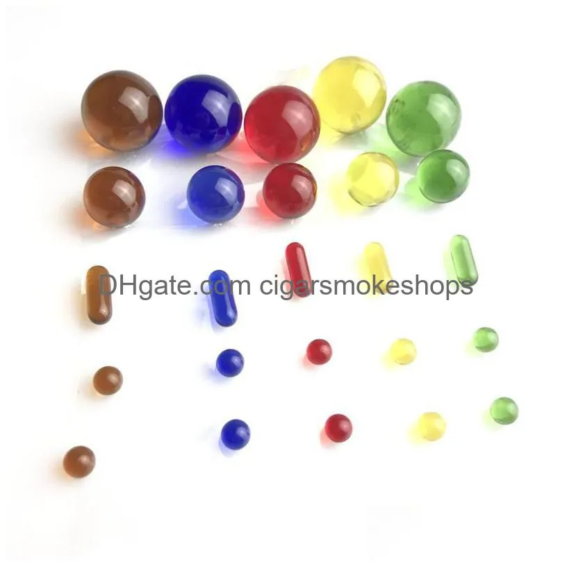 glass carb cap ruby insert pearl smoking set with 20mm 14mm colorful caps 5mm 6mm pillar pearls for water bongs pipes domeless nails