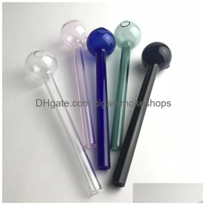5.5 inch xxl glass oil burner pipe with 30mm big bowl clear pink blue green black cheap colorful thick pyrex tube pipes