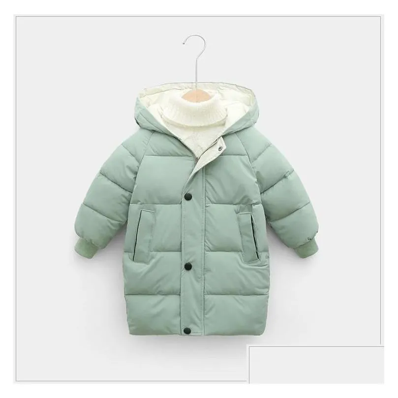 2021 new children down coat autumn winter boys girls cottonpadded parka coats thicken warm long jackets kids outwear272f