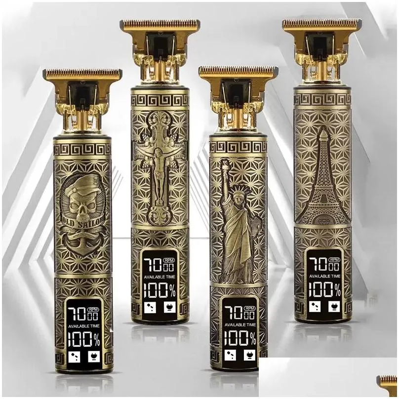 hair clipper electric razor men steel head shaver hair trimmer gold with usb styling tools