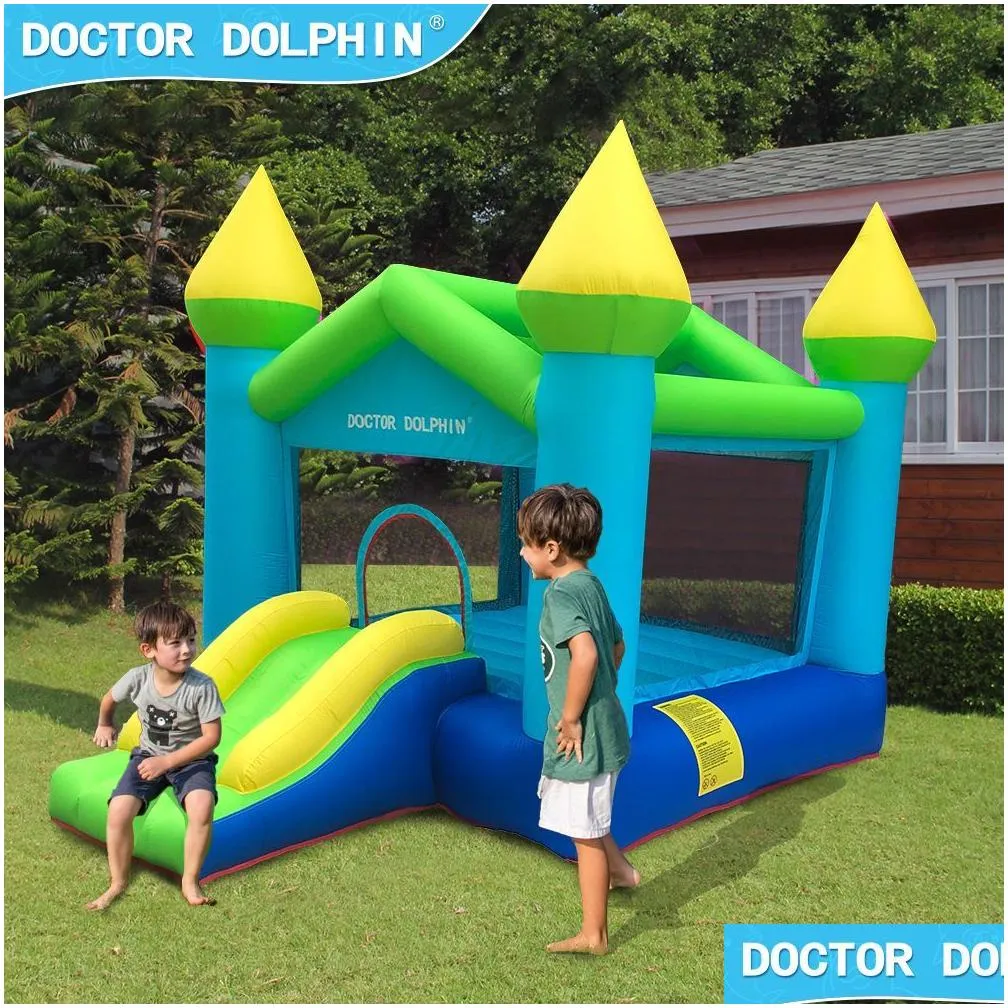 safety inflatable bouncers bounce house children moon walk jump castle sliding belt blower