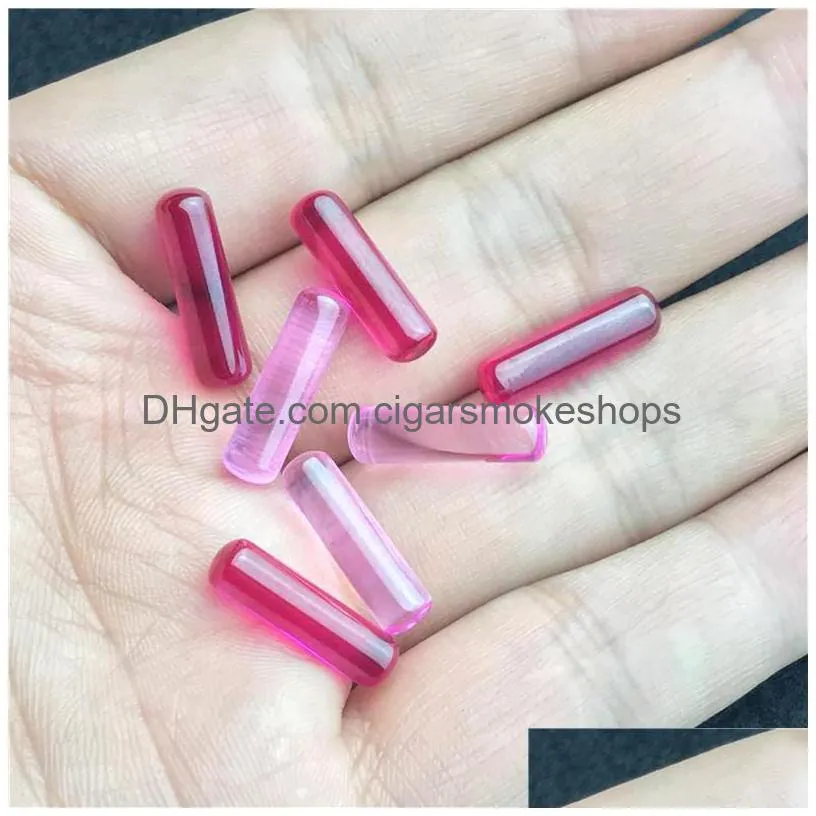 new quartz terp slurper banger ruby insert with red pink 5mm 18mm glowing in ultraviolet cylinder ruby dancing insert for smoking