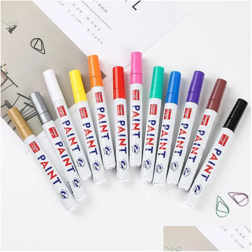 waterproof marker pen tyre tire tread rubber permanent non fading marker pen paint pen white color can marks on most surfaces dbc