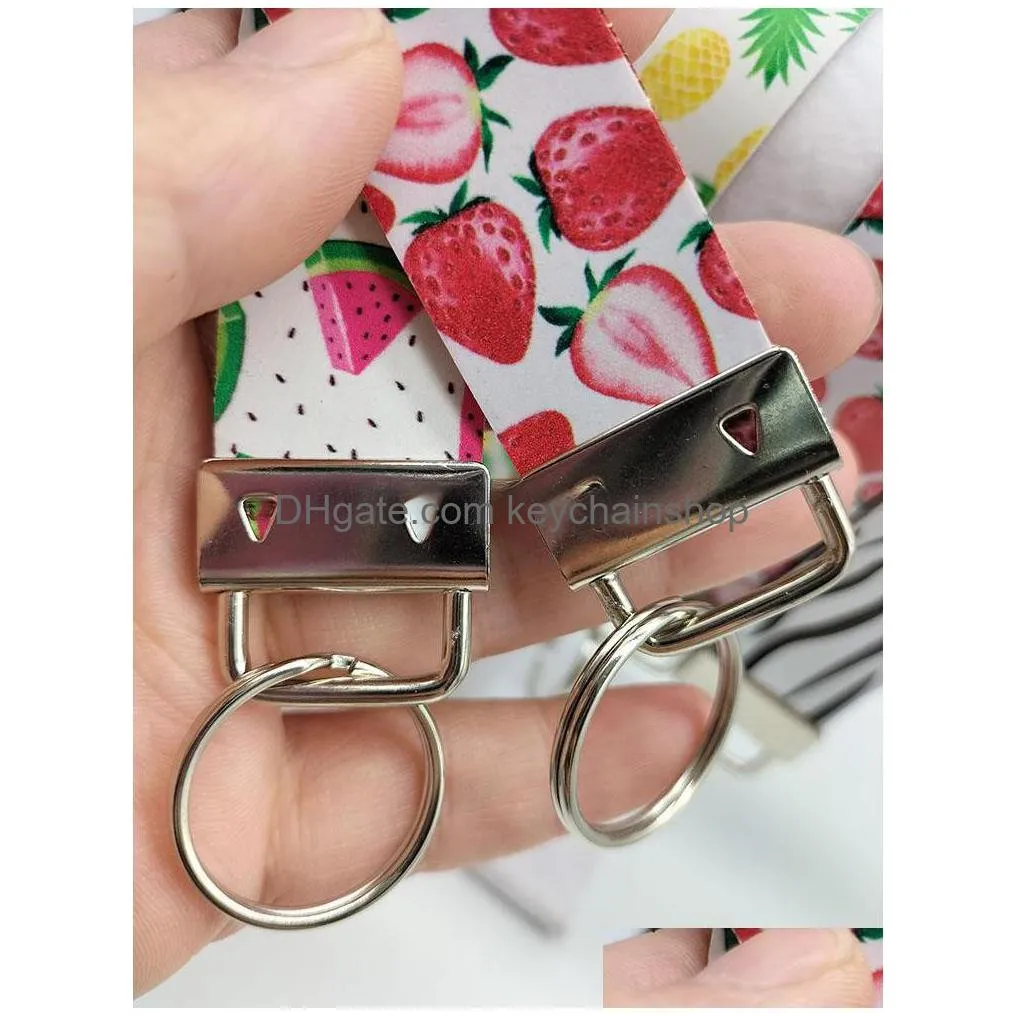 faux leather keychain wrist key fob template lanyard cute strawberry wristlet keychain gift for women