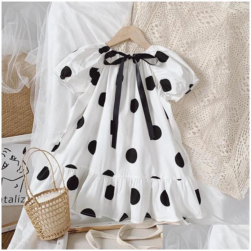 childrens clothing girls summer clothing new polka dot long skirt small and mediumsized princess skirts childrens dress