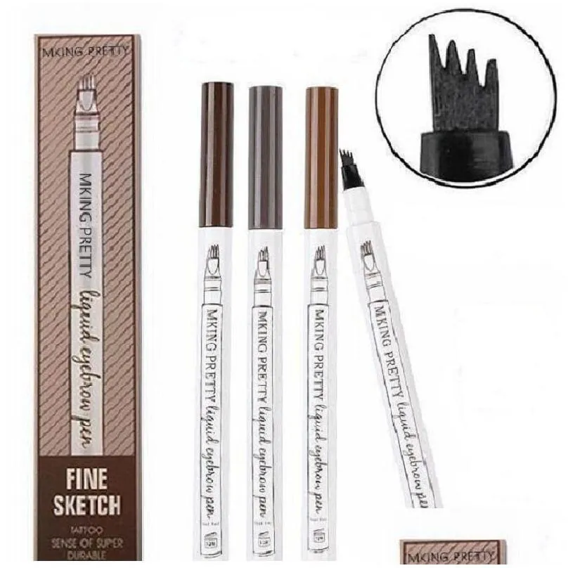 makeup fine sketch liquid eyebrow pencil waterproof tattoo super durable smudgeproof eye brow pen