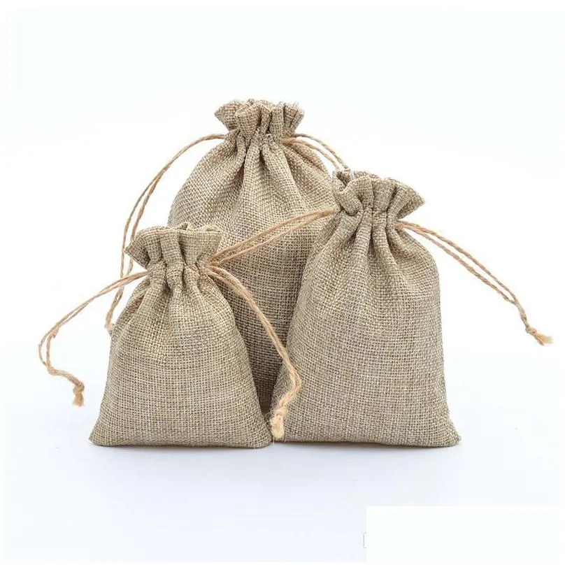 natural jute drawstring bags stylish hessian burlap wedding favor holders for coffee bean candy gift bag pouch