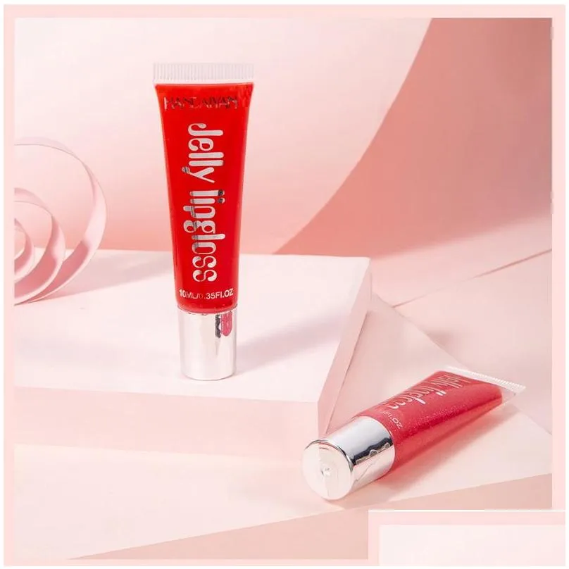 candy color jelly lips gloss  lip plump enhancer squeeze tube lipgloss moisturizer nutritious hydrating handaiyan makeup