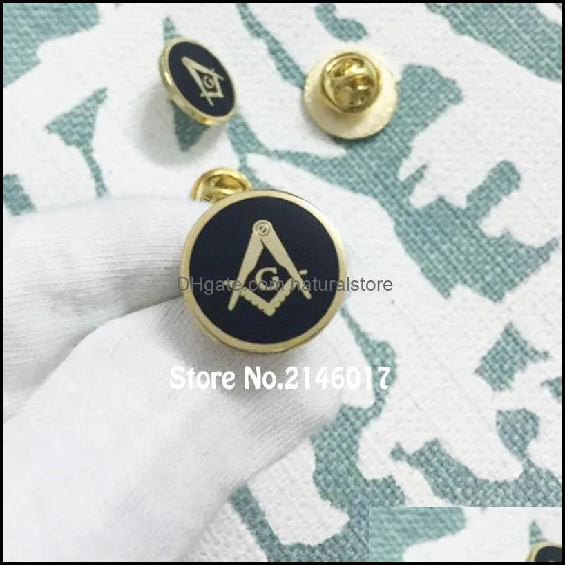 50pcs round shape masons brooch metal craft masonic square and compass with g customized pins badge masonry enamel lapel pin