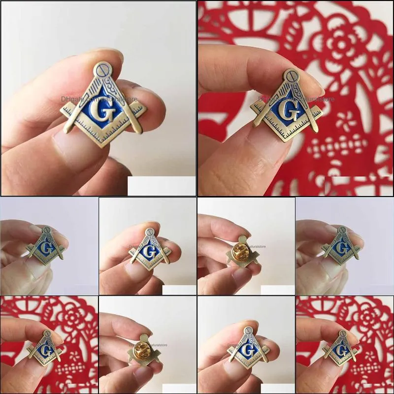 100pcs masonic lapel pin soft enamel metal badge mason masons brooch square and compass g blue lodge factory customized pins