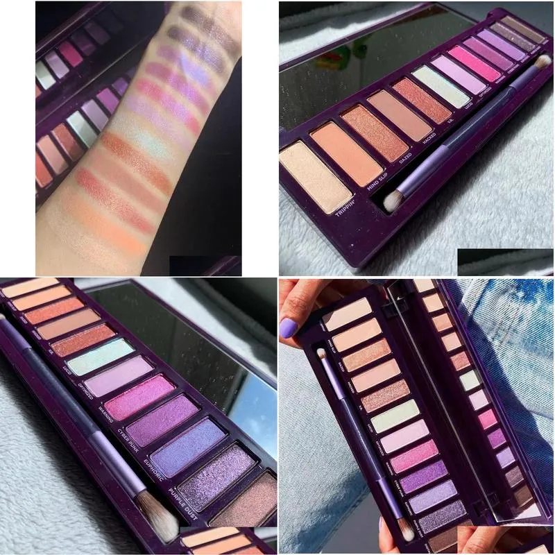 new purple 12 colors eye shadow palette shimmer matte eye shadow beauty makeup 12 colors eyeshadow palette