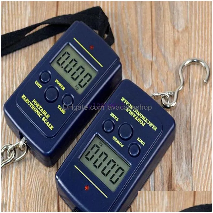 300pcs 40kg digital luggage handy scales 88lb 1410oz lcd display hanging fishing weight scale