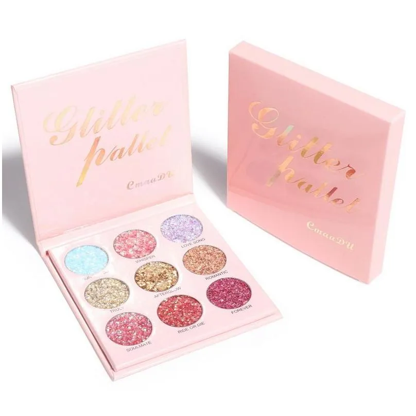 cmaadu 9 color glitter eyeshadow palette shimmer metallic full coverage illuminate and enhance your features coloris beauty makeup eye