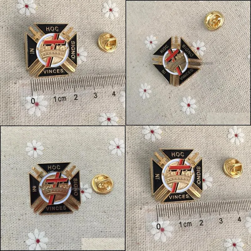 10pcs templar commandery pin badges mason brooch and lapel pins metal craft wholesale custom malta cross knights